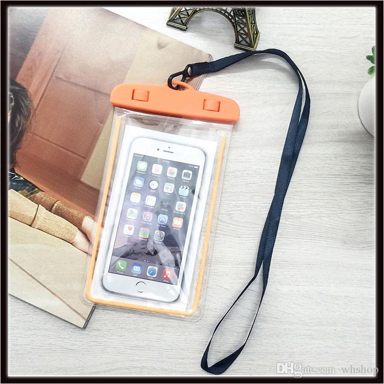 Universal Waterproof Case bag Luminous Phone Pouch For iphone X 8 8s plus Samsung S9 S7 Water proof for Cell phone