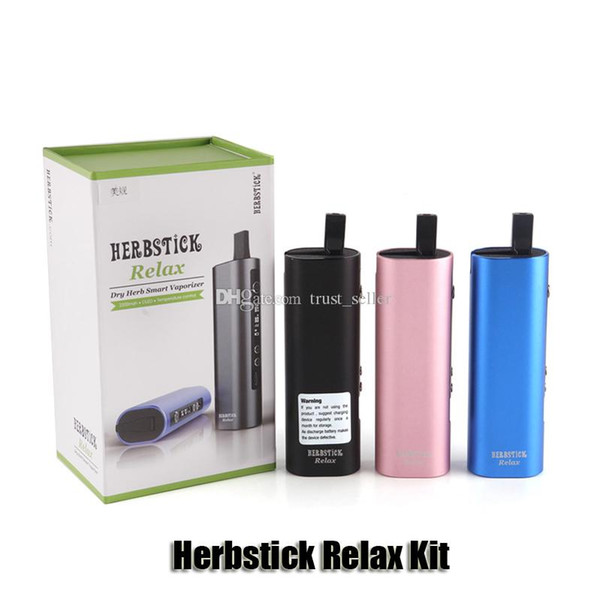 100% original herbstick relax kit 2200mah tc dry herb vaporizer mod herbal vaporizers e cigarette vape pen