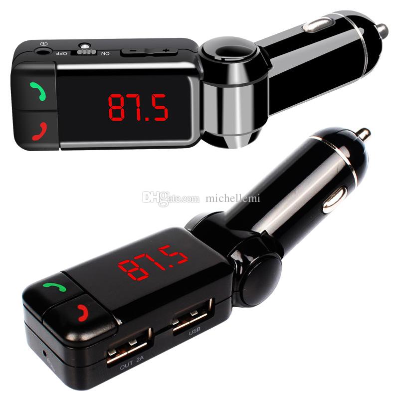 BC06 bluetooth car charger FM Transmitter Hands Free Bluetooth Car Kit MP3 Audio Player Wireless Modulator USB Charger BC06 for Mobile Phone