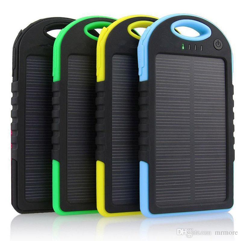 Best Dual USB 5000mAh Waterproof Solar Power Bank Portable Charger Outdoor Travel Enternal Battery Powerbank for iPhone Android phone