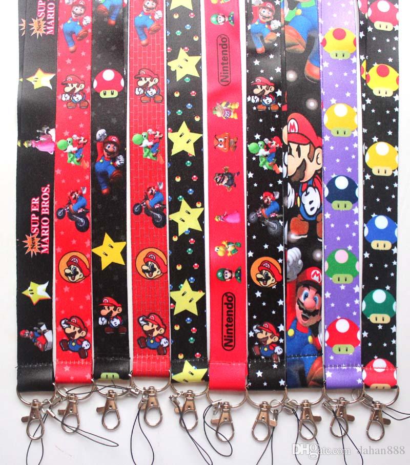 Wholesale 10 pcs Popular Cartoon Anime Mix boy girl love Mobile phone Lanyard Key Chains Pendant Party Gift Favors #91702