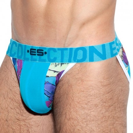 ES Collection Leaves Combi Bikini Brief - Turquoise XL