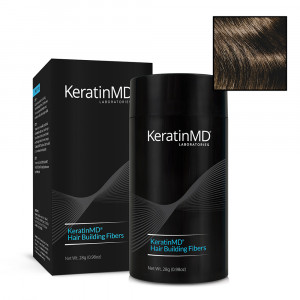 Hair Building Fibers - Medium Brown - Topical Organic Keratin & Silica - 28g Long-Lasting Powder - 2