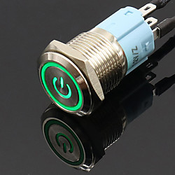 16mm 12v Metall Druckschalter LED Power Locking Selbst-Reset-Schalter