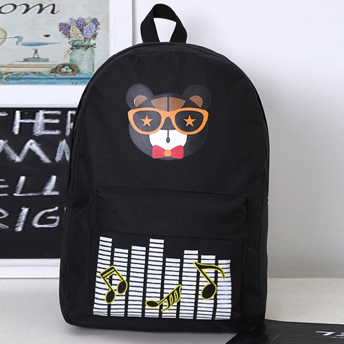 New Fashion Women Backpack Printed Pattern Front Zipper Pocket Candy Color School Traveling Bag