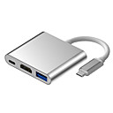 HDMI 1.4 / USB 3.0 / USB 3.0 Type C Câble adaptateur, HDMI 1.4 / USB 3.0 / USB 3.0 Type C à USB 3.1 de type C Câble adaptateur Femelle mâle 0.15m (0.5Ft)