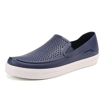 Men Hole Breathable Beach Shoes Flat Slip On Water Garden Shoes