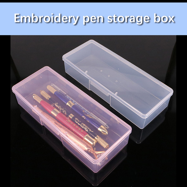 1pc tattoo blade needle storage box manual embroidery microblading pen rectangle organizer display container