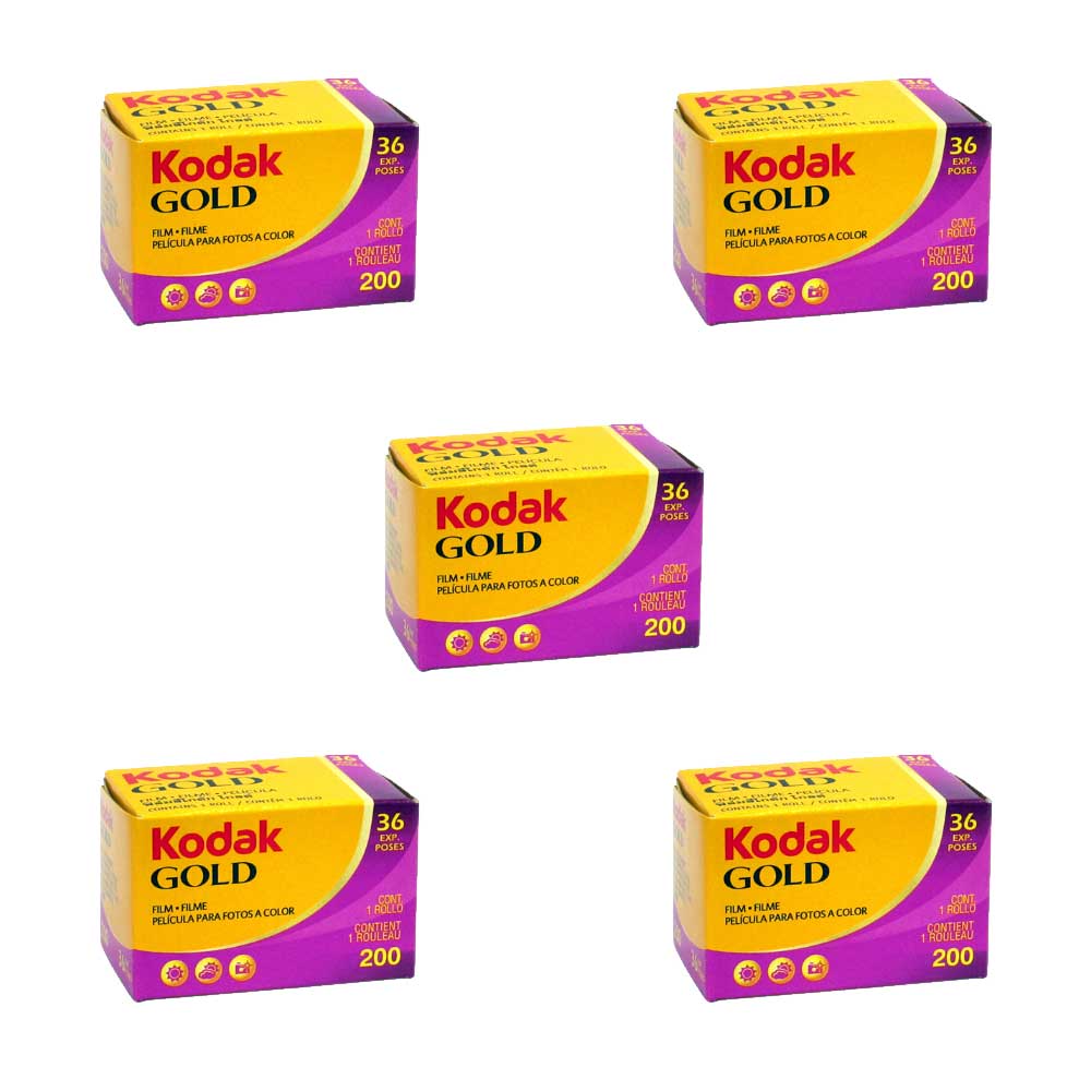 Kodak Gold 200ASA 35mm Colour Print Film 135-36 Exposure - Value 5 Pack