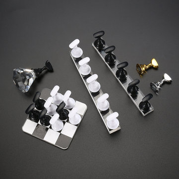 Chess Nail Tips Holder Display Practice Manicure Salon Tool Black White Magnetic Base