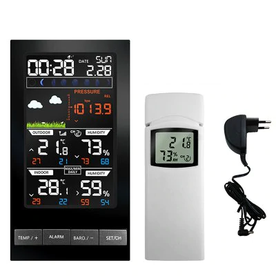 Wireless Weather Station 2810 Indoor Outdoor Thermometer Color Forecast Station Alarm Clock