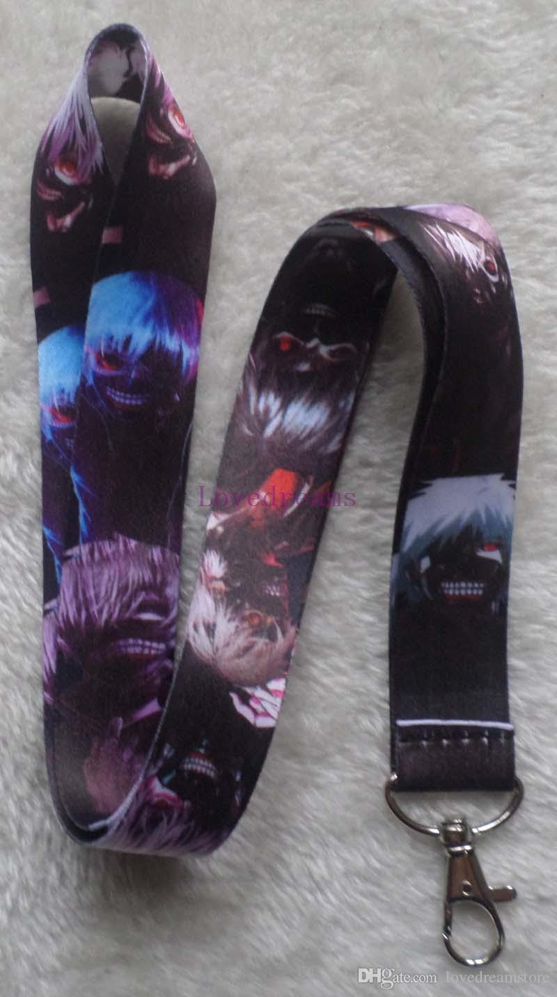 Hot Sale! 20 pcs Cartoon Japanese Anime Tokyo Ghoul Key Chains Mobile Cell Phone Lanyard Neck Straps Children Favors