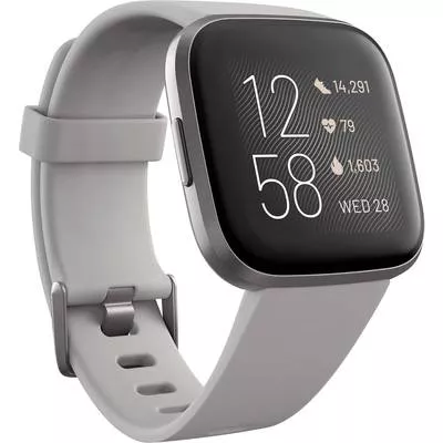 Fitbit Versa 2 - Nebelgrau - intelligente Uhr mit Band - Silikon - Stein - Bluetooth - 40 g (40-41-4076) - Sonderposten