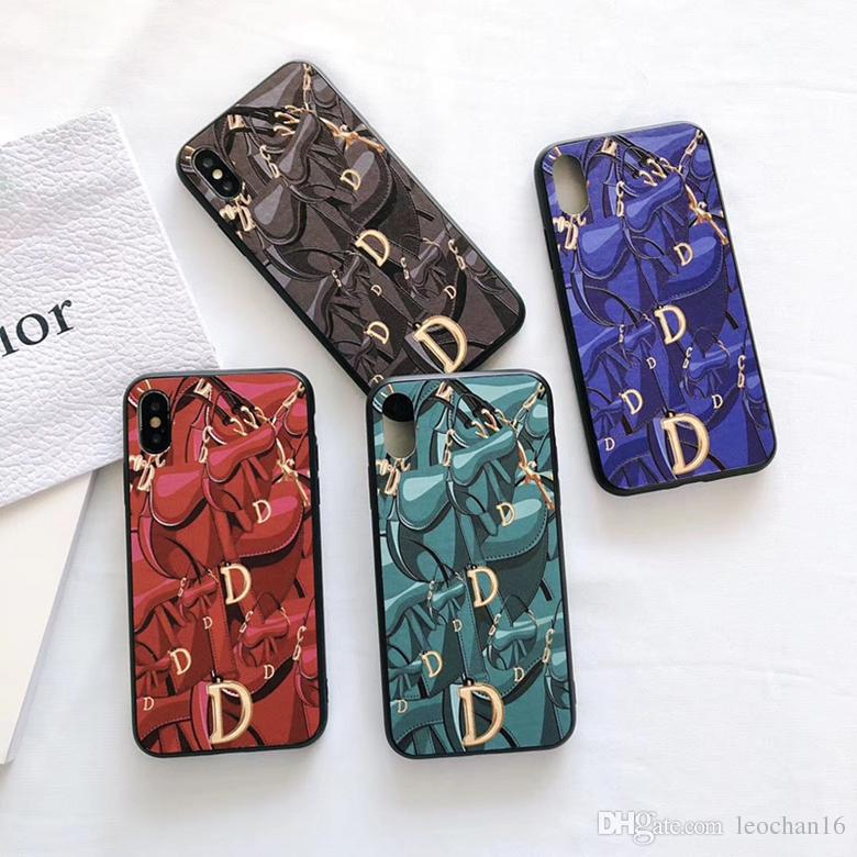 3D Graffiti Leather Back Cover Case Printed Letter Plating D Holster Phone Shell Paris for iPhone XS Max XR 6s 7 8 Plus