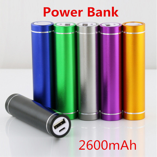 cylinder shape 2600mah portable mobile power bank 5v 1a usb battery charger 18650 power bank for your phone