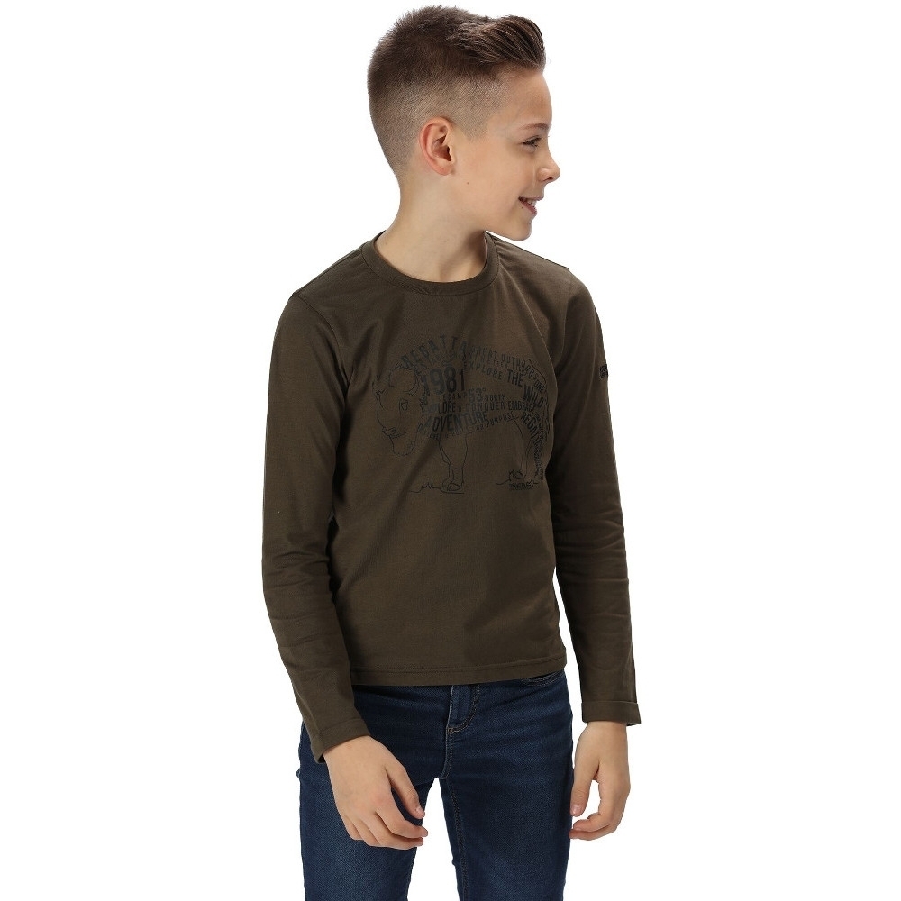 Regatta Boys Wendell Coolweave Cotton Long Sleeve Top 9-10 Years - Chest 69-73cm