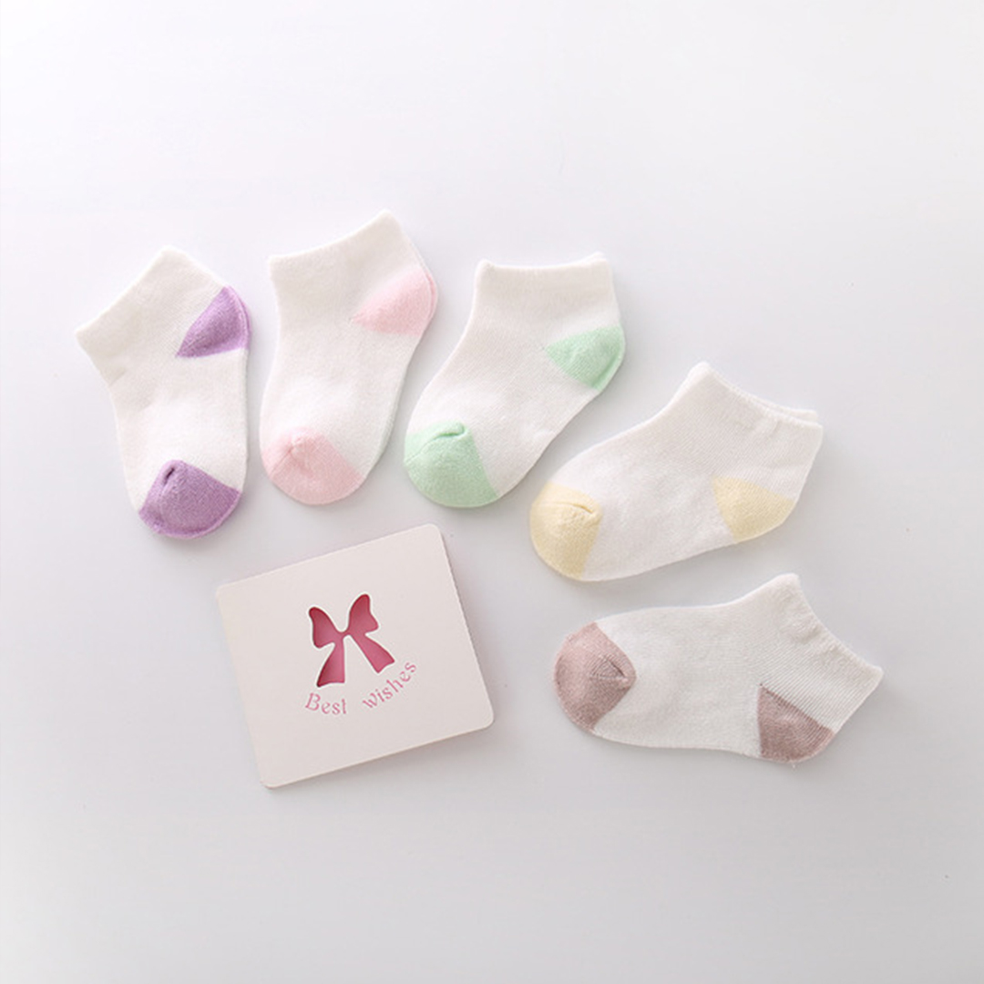 3-piece Baby / Toddler Breathable Color Contrast Socks