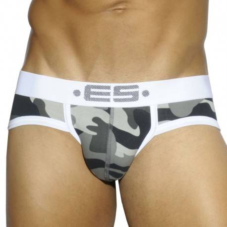ES Collection Camouflage Basic Brief - Grey M