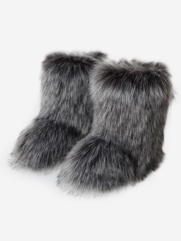 ZAFUL Women Fluffy Shaggy Faux Fur Warm Snow Winter Boots