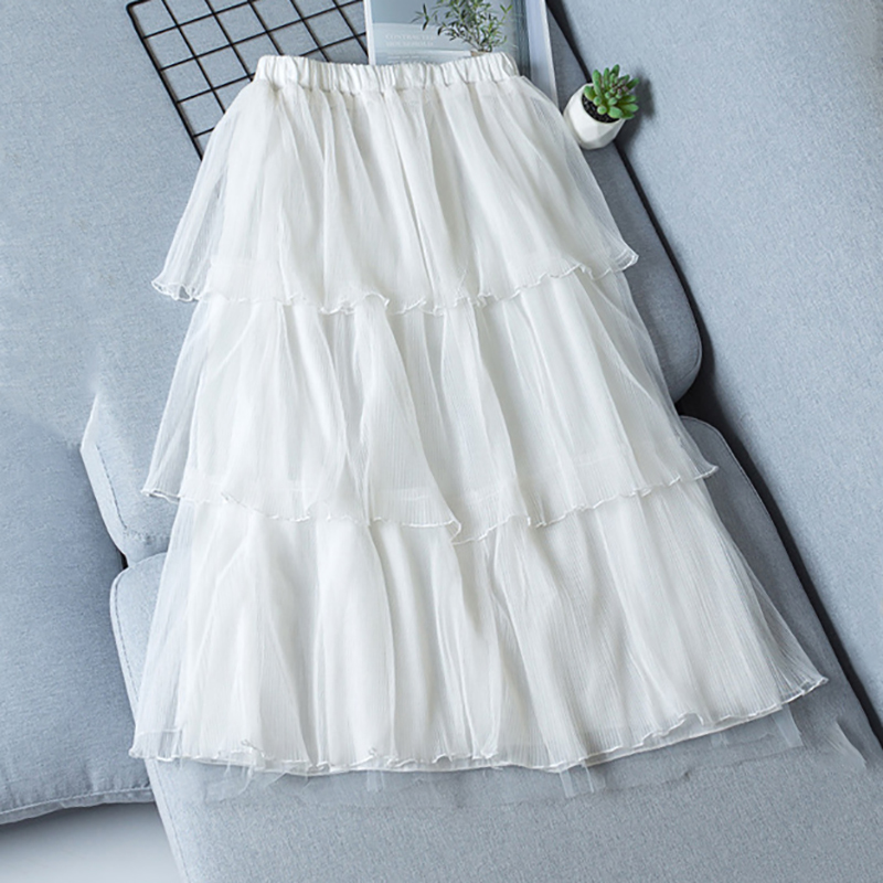 Beautiful Solid Ruffled Skirt