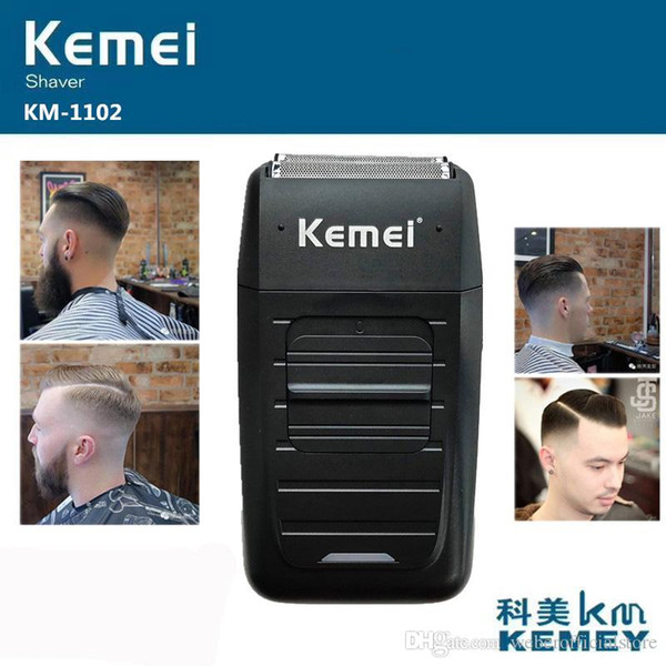 kemei km-1102 rechargeable cordless shaver for men twin blade reciprocating beard razor face care strong trimmer kemei