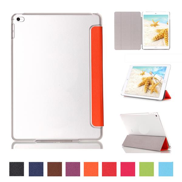 Fashion PU Leather Protective Case Clear Transparent Smart Back Cover For iPad mini 4