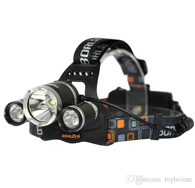 hot sale 5000Lm CREE XML T6+2R5 LED Headlight Headlamp Head Lamp Light 4-mode torch +EU/US charger for fishing Lights