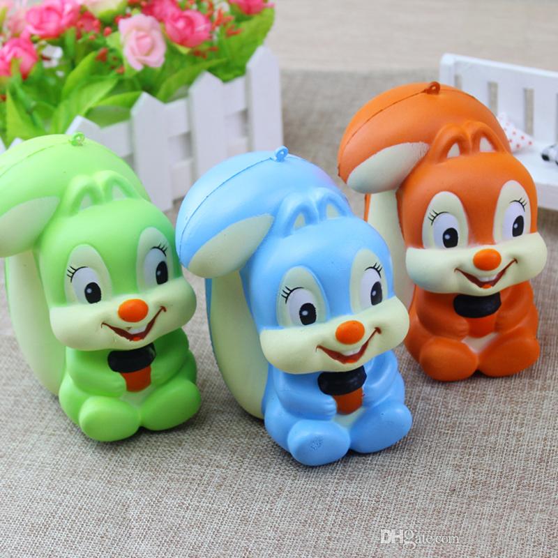 New Jumbo 13CM Kawaii Squirrel Squishy Animal Super Slow Rising Phone Strap Soft Scented Bread Cake Kid Toy Gift