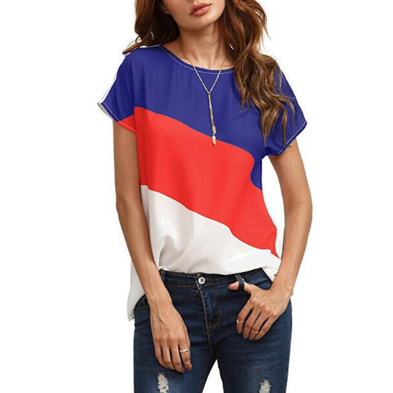 Elegant Color blocked Short-sleeve Tee