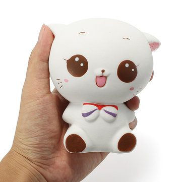 Squishy White Cat Kitten 11cm Soft Slow Rising Cute Animals Cartoon Collection Gift Deocor Toy