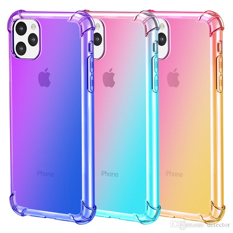 Funda de silicona arcoíris para iPhone 11 Pro gradiente funda transparente para iPhone 11 Pro Max suave TPU carcasa Coque para iPhone 11 Fun