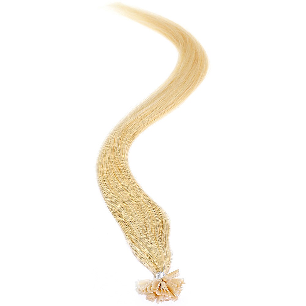american pride u-tip human hair extensions - 613 starlight blonde 18