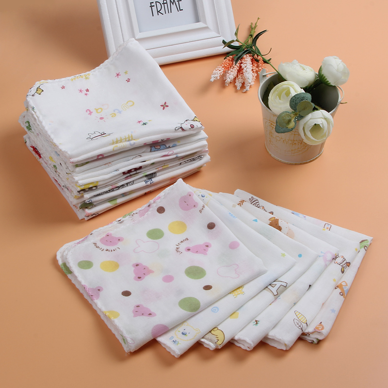 5-pack Double-layer Cartoon Print Bibs Towels