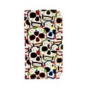 Color Skull Design PU Leather Full Body Case with Stand and Card Slot for Samsung Galaxy Note 4