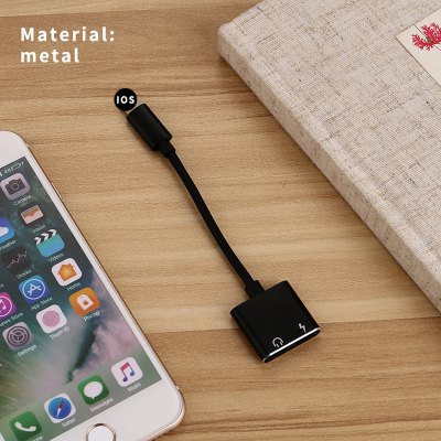 2 in 1 headphone adapter for IPhone7 8 plus 11 dual lighting to headphone splitter