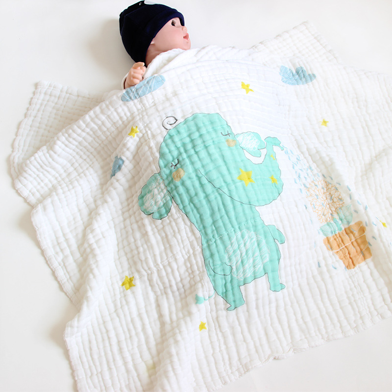 Elephant Print Six-layer Baby Blanket