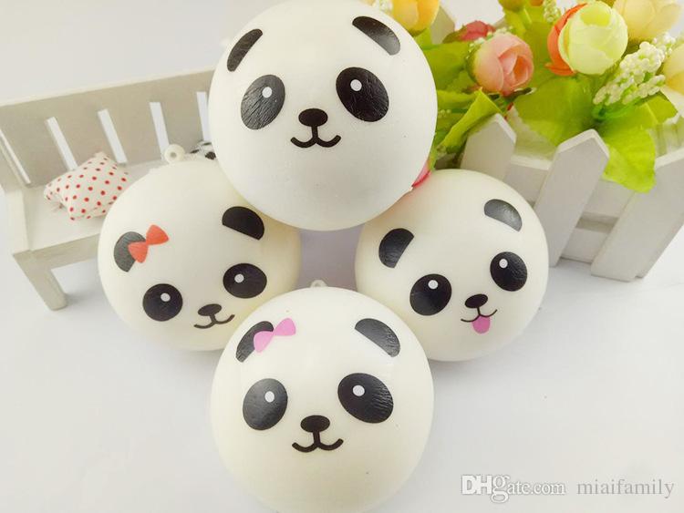 10cm kawaii soft scented squishy jumbo panda slow rising squeeze bun toy phone charm squishies bread Epacket Free