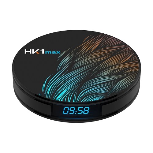 Lecteur multimédia HK1max Android 9.0 Smart TV Box RK3328 Quad Core 64 bits 4 Go / 64 Go UHD 4K VP9 H.265 2.4G / 5G WiFi BT4.0 Écran d’affichage DLNA Miracast Airplay