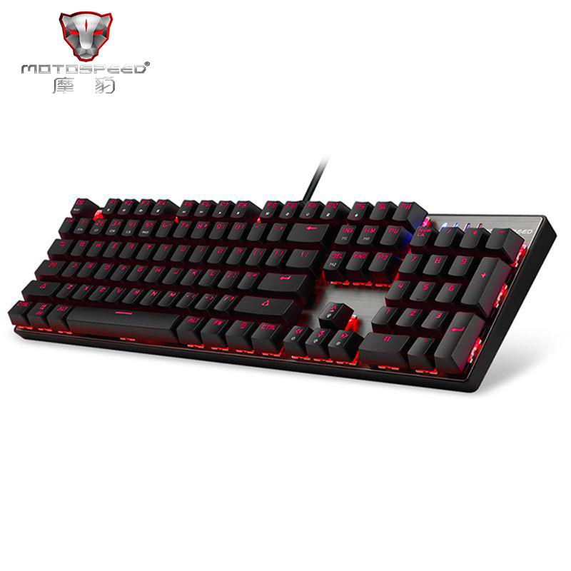 MOTOSPEED CK104 Gaming Wired Mechanical Keyboard 104 Keys Real RGB Blue Switch LED Backlit Anti-Ghosting for Game