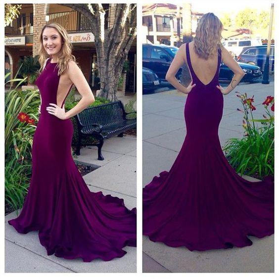 Sexy Burgundy 2021 Prom Dresses Mermaid Cutaway Sides Backless Sweep Train Special Occasion Formal Evening Party Gown Dress
