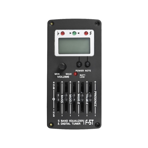 5 bandes EQ préampli égaliseur ramassage guitare acoustique préampli piezo avec tuner LCD et contrôle du volume