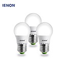 IENON 3pcs E27 3W 240-270LM 6000K Cool White Light LED Ceramic Globe Blub(AC100-240V)
