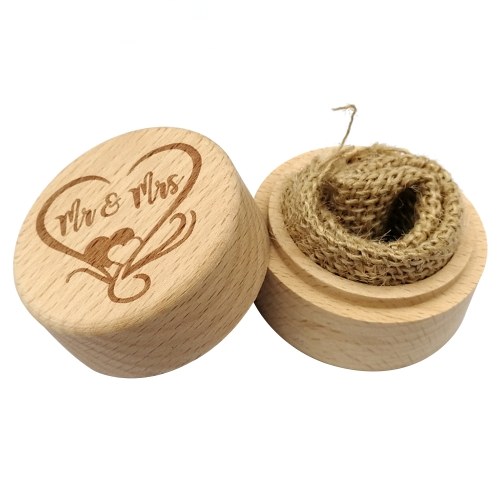 Hölzerne Runde Buche DIY Ehering Box