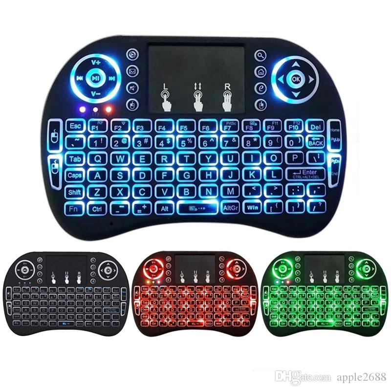 Rii I8 Fly Air Mouse 2.4G Colorful Backlit Backlight Wireless Touchpad Keyboard Multifunction For PC Pad Android TV Box MXQ V88 X96
