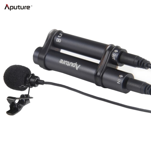 Aputure Professional Omnidirectional Lavalier Microphone with Windshield Clip for Recorder DSLR Video Camera iPhone Samsung iPad