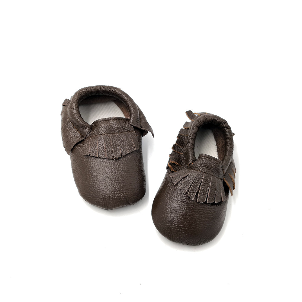 Baby / Toddler Tasseled Design Solid Soft Sole Cowhide Genuine Leather Shoes
