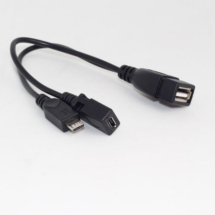 Micro USB OTG Cable w/ Power Port for Samsung i9000 / i9300 / i9220 / N7100 / i9500 With micro USB charging port - Black