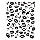 5pcs lèvres noires en haut qualité nail art autocollants
