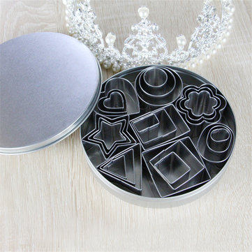 24pcs Cake Cut Thickening Stainless Steel Fancy Candy Biscuit Mold DIY Baking Tools