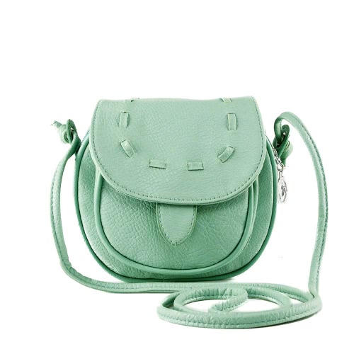 New Fashion Women Mini Shoulder Bag PU Leather Messenger Crossbody Bag Drawstring Handbag Green